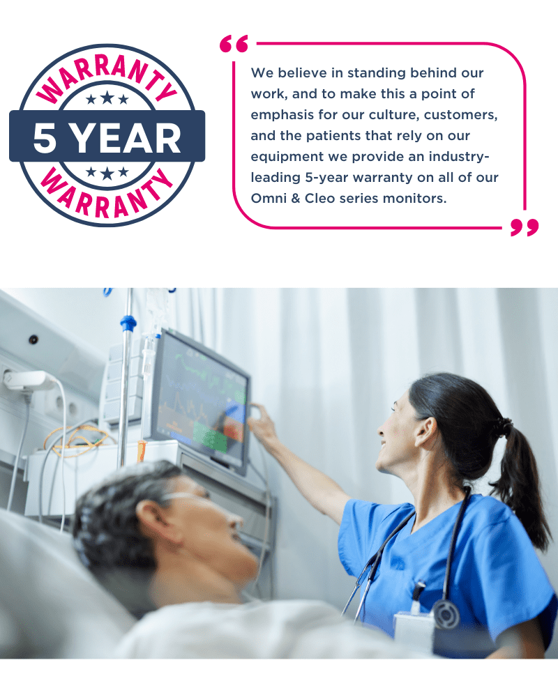 5-year patient monitor warranty