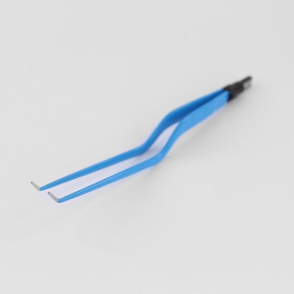 Angled Inward Curved BiPolar Electrosurgical Foreps 1mm Tip
