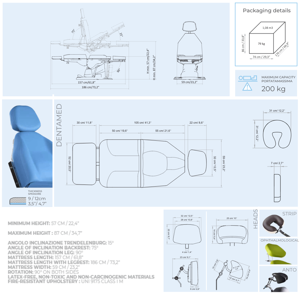 Lemi Monza Configuration and Dimension Diagram
