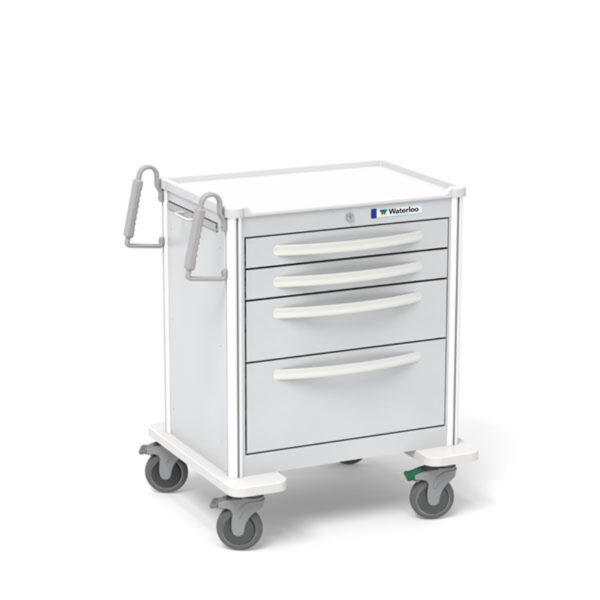 Medical 4-Drawer Short Aluminum Medical Cart – Light Gray (USGKA-3369-LTG)