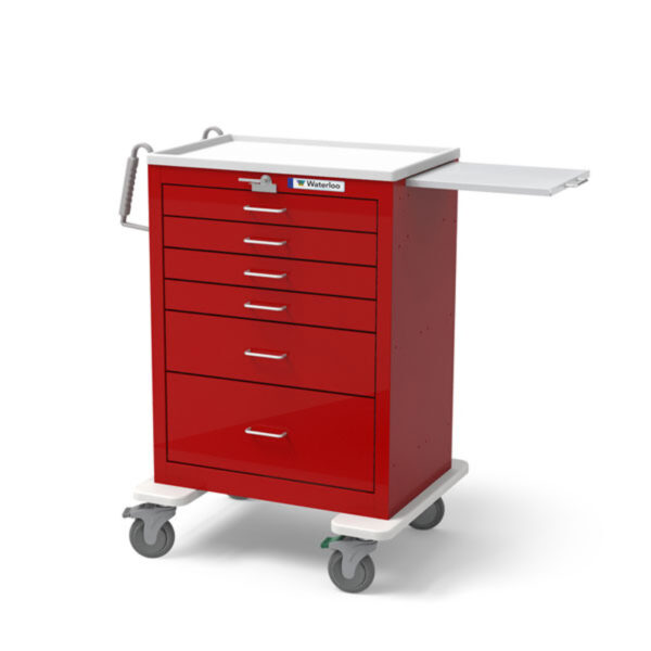 Medical 6-Drawer Tall Emergency Cart – Steel, Red (UTRLU-433369-RED)