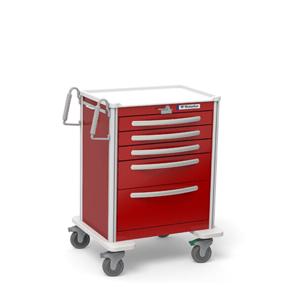 Medical 6-Drawer X-Tall Aluminum Medical Cart – Red (UMRLA-33369-RED)