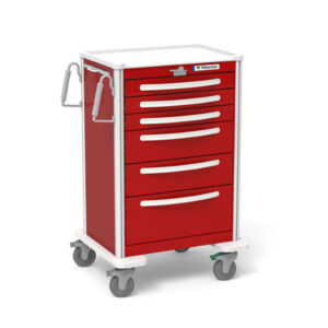 Medical Aluminum X-Tall Emergency Cart – 6-Drawer Lever Lock Configuration