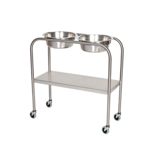 Medical Stainless Steel Double Bowl Solution Stands